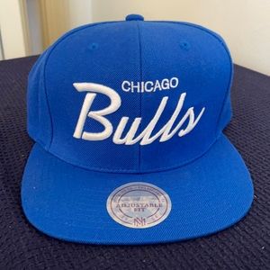 Blue Chicago Bulls Mitchell & Ness Script Snapback